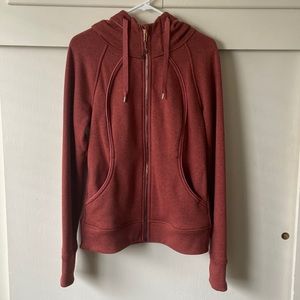 Lululemon scuba hoodie plush soft cranberry size 8 NWOT